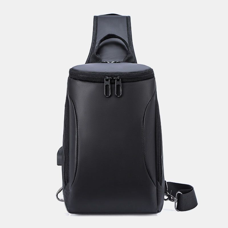 Hommes Oxford Usb Charge Anti-vol Poitrine Sac Polyvalent Grande Capacité Étanche Nuit Bande Réfléchissante Conception Sacs À Bandoulière