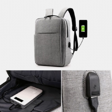 Hommes Oxford Usb Chargeant Léger Grande Capacité 15.6 Pouces Sac Pour Ordinateur Portable Sac À Dos