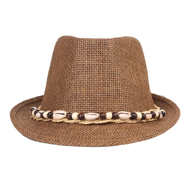 Hommes Paille Casual Vacances All-match Respirant Parasol Top Chapeaux Chapeaux Plats