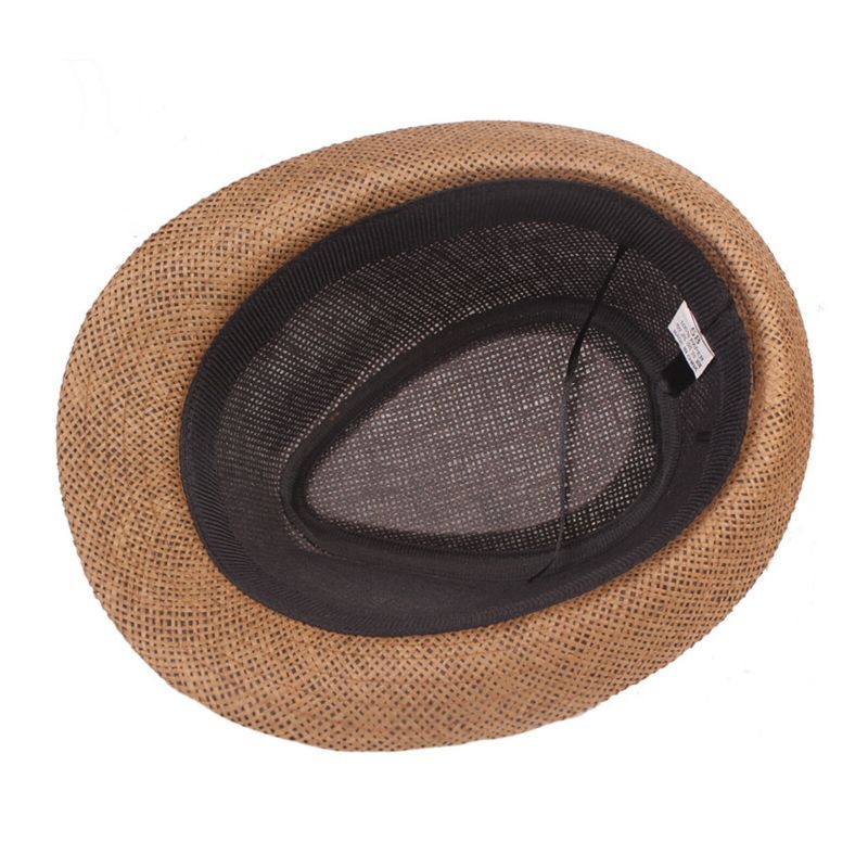 Hommes Paille Casual Vacances All-match Respirant Parasol Top Chapeaux Chapeaux Plats