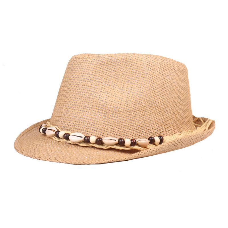 Hommes Paille Casual Vacances All-match Respirant Parasol Top Chapeaux Chapeaux Plats