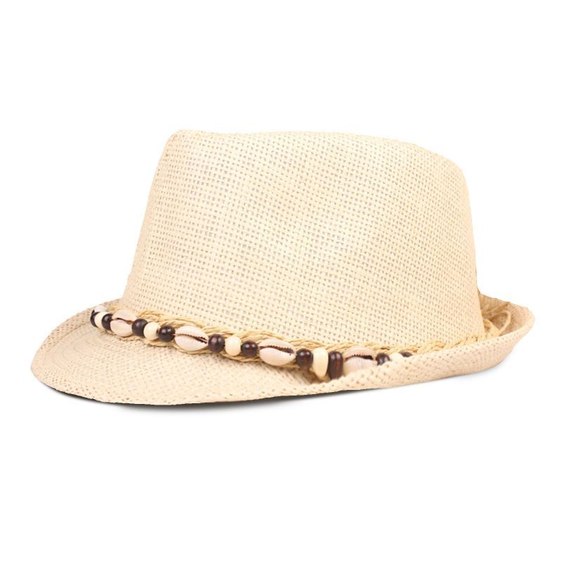 Hommes Paille Casual Vacances All-match Respirant Parasol Top Chapeaux Chapeaux Plats