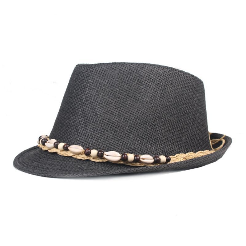 Hommes Paille Casual Vacances All-match Respirant Parasol Top Chapeaux Chapeaux Plats