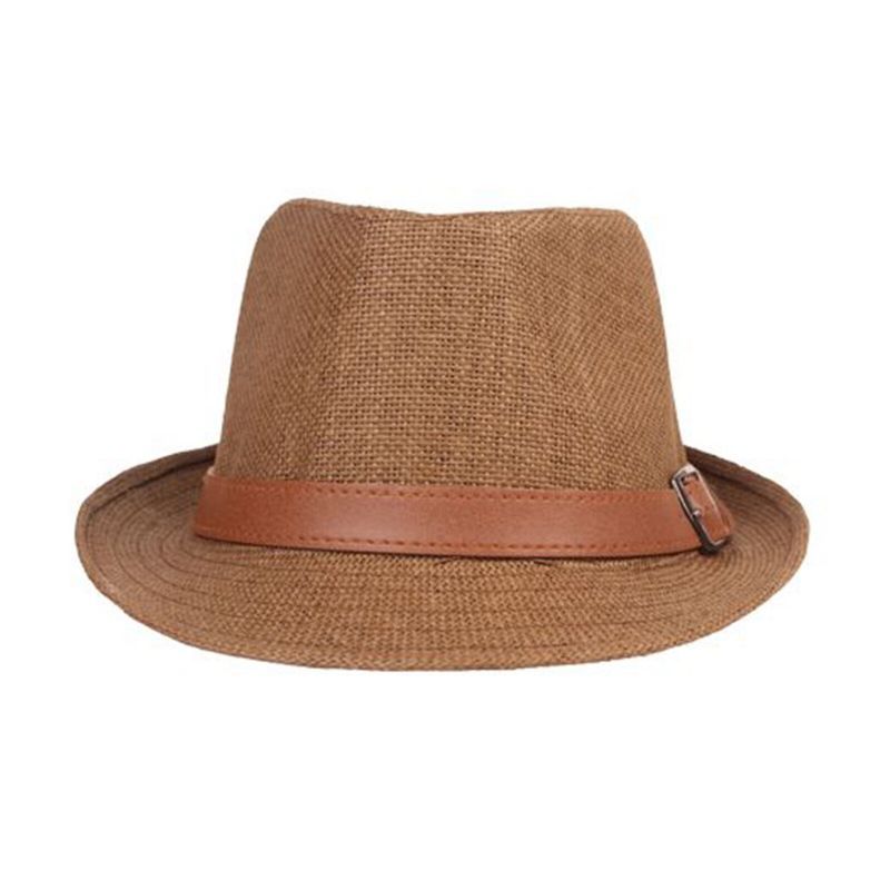 Hommes Paille Casual Vintage All-match Respirant Parasol Top Chapeaux Chapeaux Plats