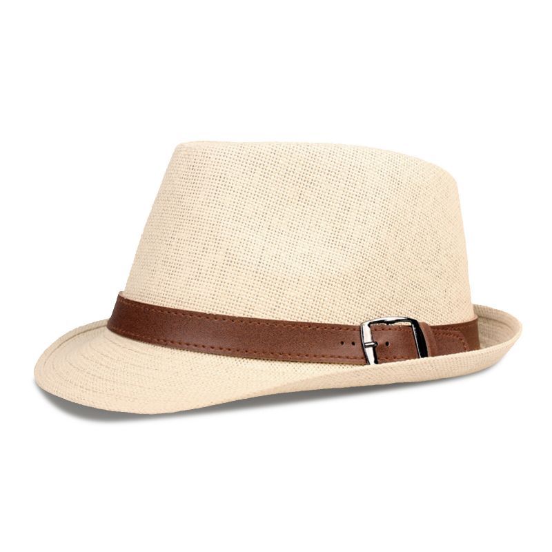 Hommes Paille Casual Vintage All-match Respirant Parasol Top Chapeaux Chapeaux Plats