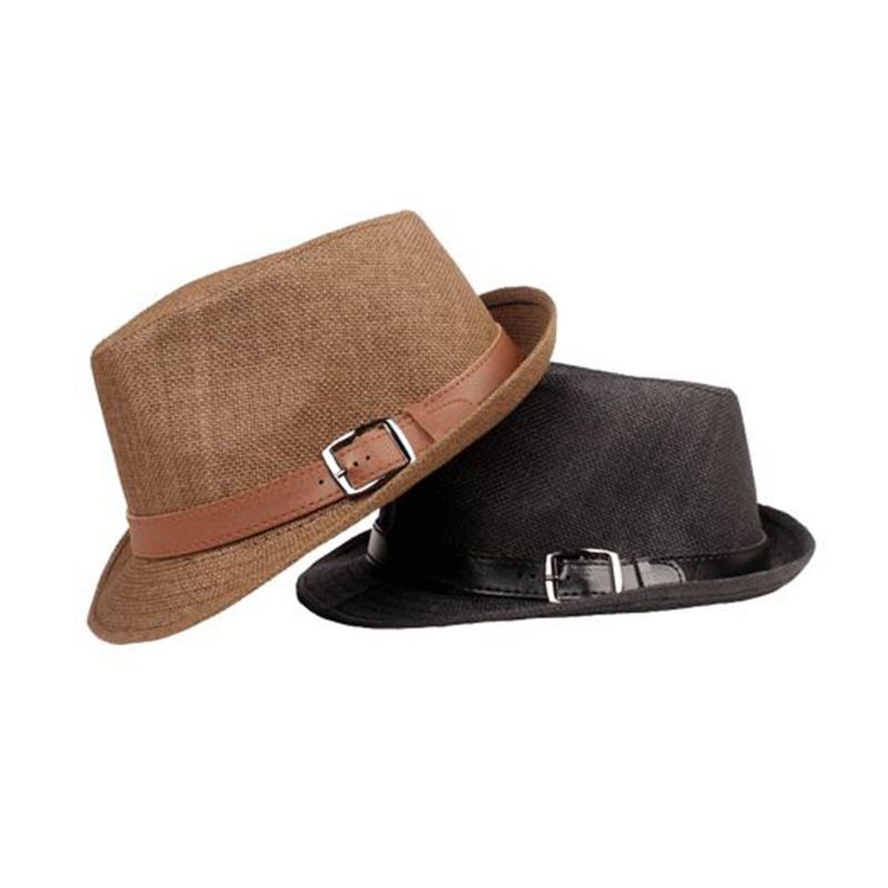 Hommes Paille Casual Vintage All-match Respirant Parasol Top Chapeaux Chapeaux Plats