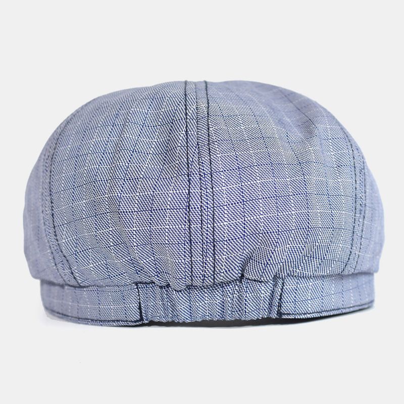 Hommes Plaid Rayé Motif Mince Casual Gavroche Chapeau Béret Cap Octogonal Chapeau Peintre Cap Avant Cap