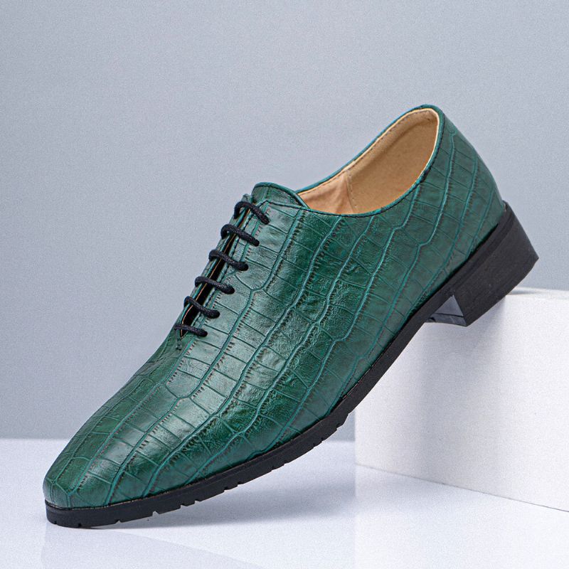 Hommes Pointu Crocodile Motif Pointu Toe Business Oxfords Chaussures