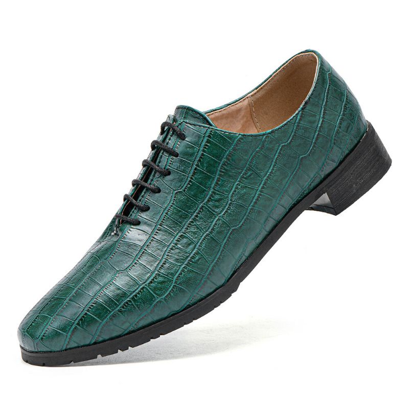 Hommes Pointu Crocodile Motif Pointu Toe Business Oxfords Chaussures