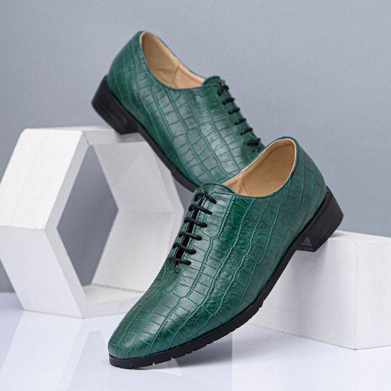 Hommes Pointu Crocodile Motif Pointu Toe Business Oxfords Chaussures