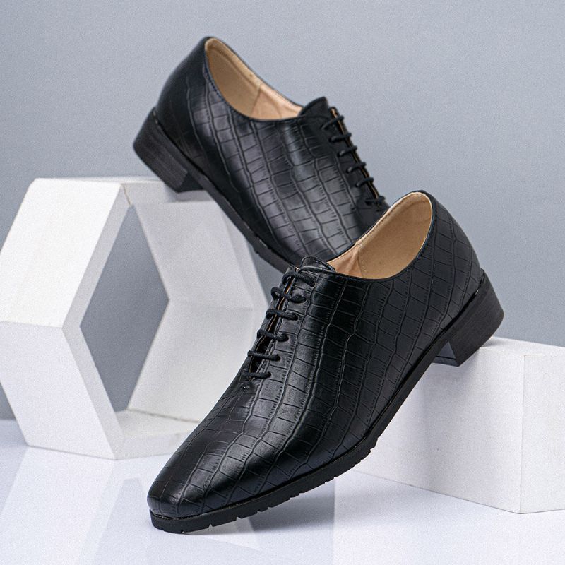 Hommes Pointu Crocodile Motif Pointu Toe Business Oxfords Chaussures