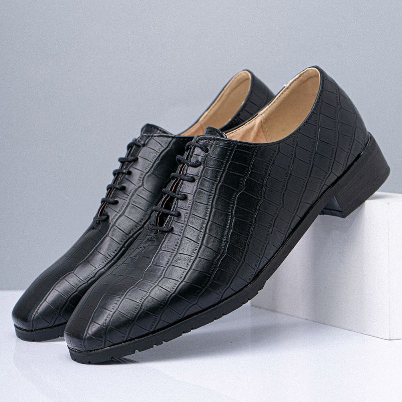 Hommes Pointu Crocodile Motif Pointu Toe Business Oxfords Chaussures