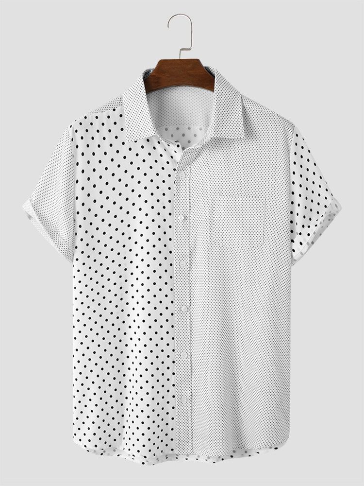 Hommes Polka Dot Patchwork Doux Respirant Gracieux Loisirs Chemises