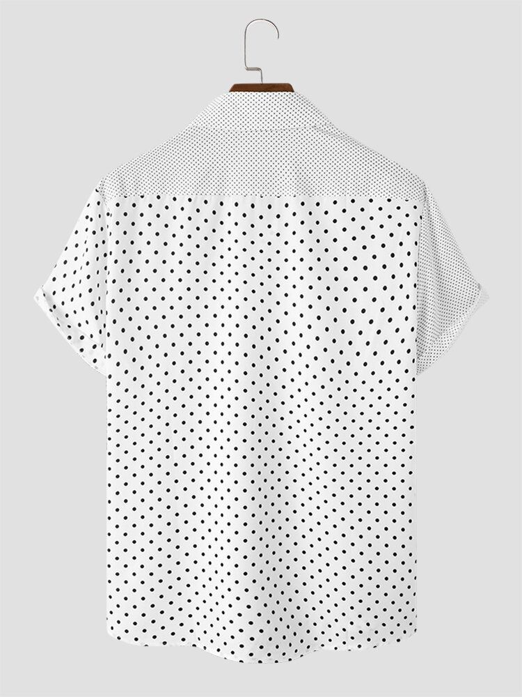 Hommes Polka Dot Patchwork Doux Respirant Gracieux Loisirs Chemises