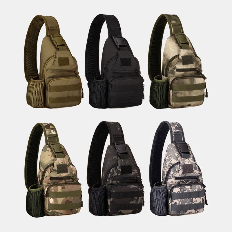 Hommes Polyester Camouflage Usb Charge Poitrine Sac Bouilloire Couverture Cyclisme Sport Poitrine Sac Unique Épaule Loisirs Sac