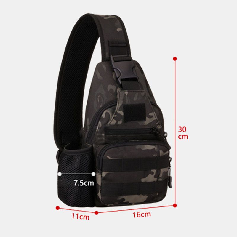 Hommes Polyester Camouflage Usb Charge Poitrine Sac Bouilloire Couverture Cyclisme Sport Poitrine Sac Unique Épaule Loisirs Sac