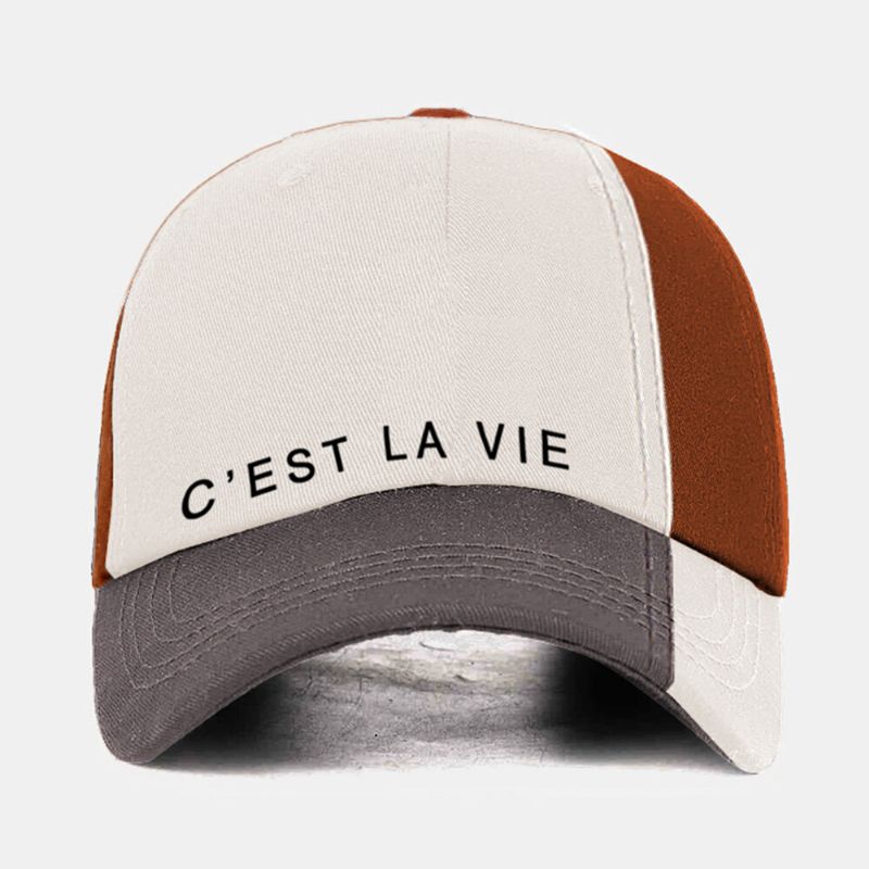 Hommes Polyester Coton Patchwork Couleur-match Lettre Motif Imprimer All-match Sunscreen Baseball Cap