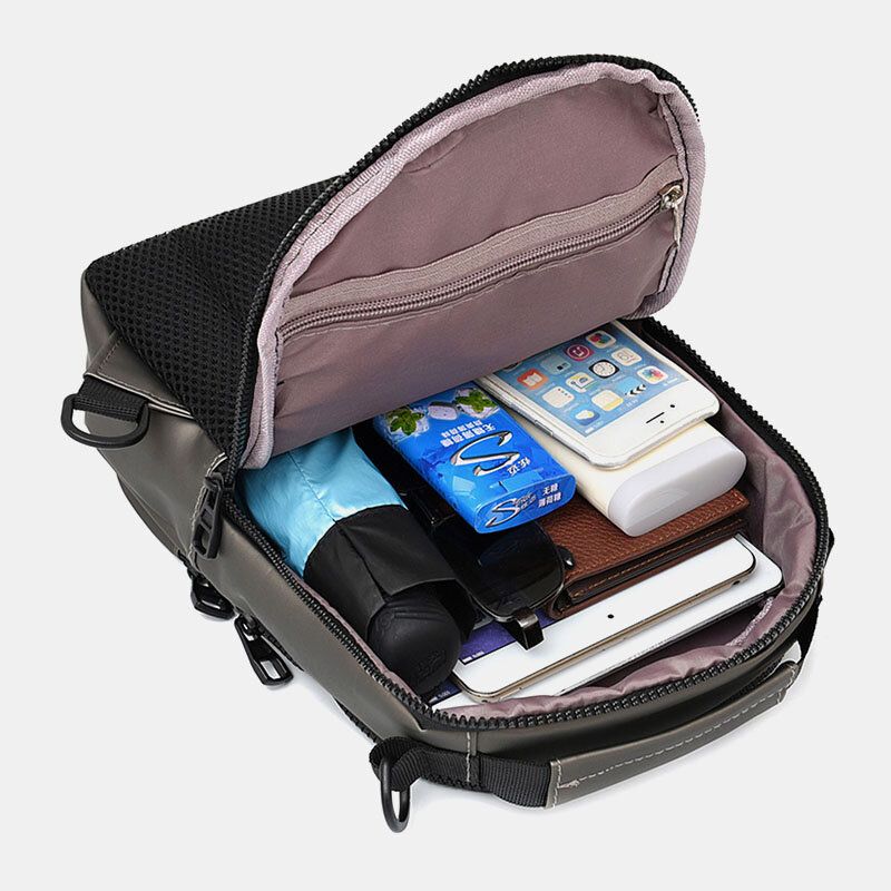 Hommes Polyester Multi-transport Capacité Moyenne Avec Sac De Poitrine De Chargement Usb Sac À Bandoulière