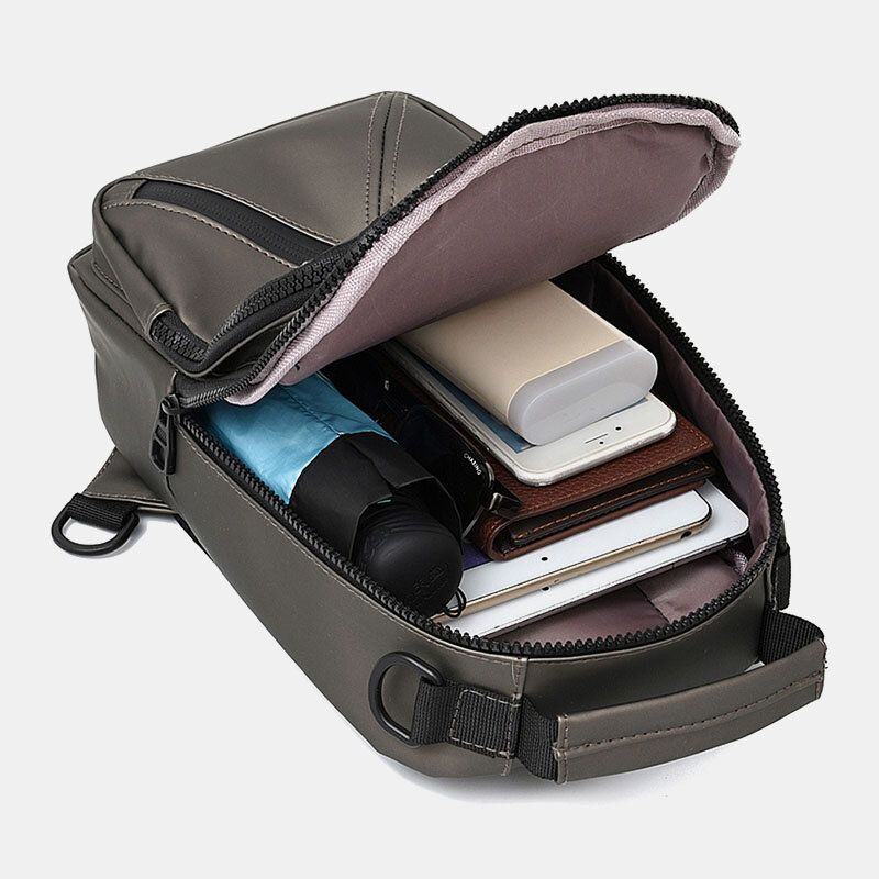 Hommes Polyester Multi-transport Capacité Moyenne Avec Sac De Poitrine De Chargement Usb Sac À Bandoulière