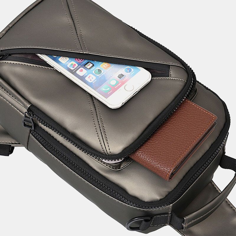 Hommes Polyester Multi-transport Capacité Moyenne Avec Sac De Poitrine De Chargement Usb Sac À Bandoulière