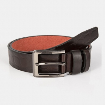 Hommes Polygonal Dark Pattern Square Pin Buckle Business Casual Ceinture En Cuir