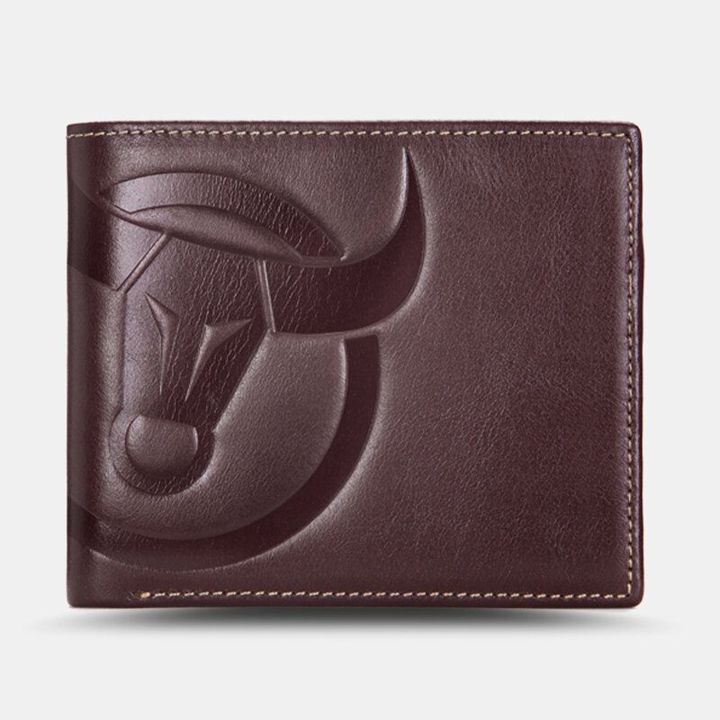 Hommes Portefeuilles Horizontaux Verticaux Bifold Rfid Brosse Antivol Multi-carte Slot Porte-cartes Pince À Billets Portefeuilles En Peau De Vache