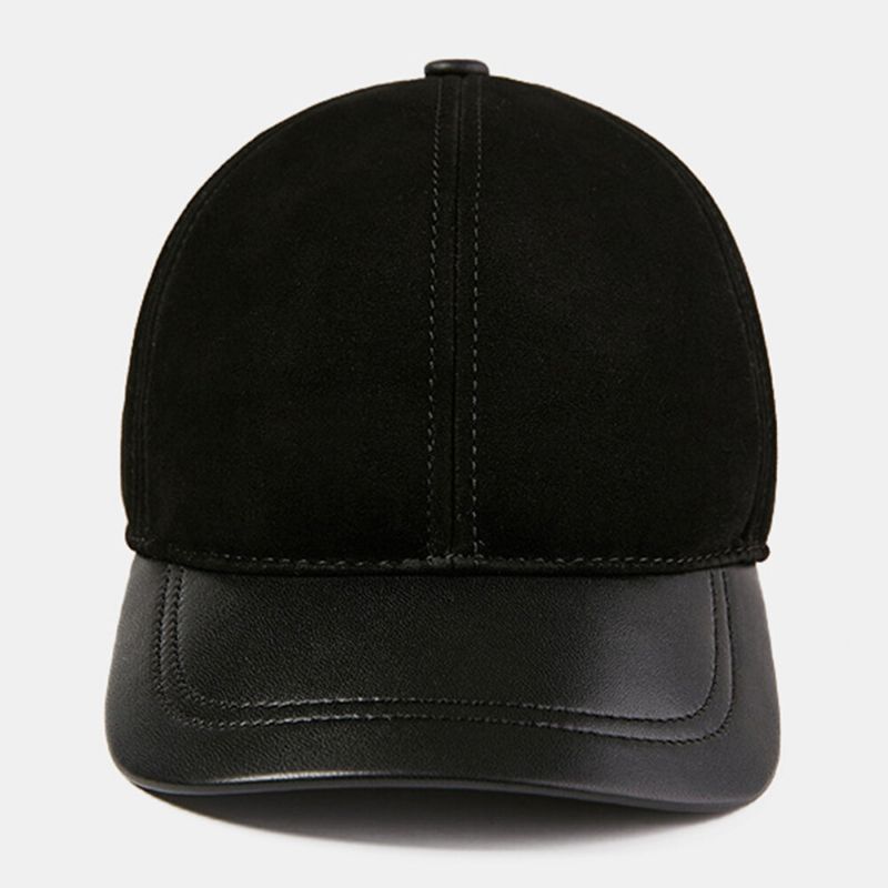 Hommes Première Couche En Peau De Mouton Polaire Automne Hiver Chaud Casquette De Baseball Réglable Mince-léger Tendance Protection Contre Le Froid Chapeau