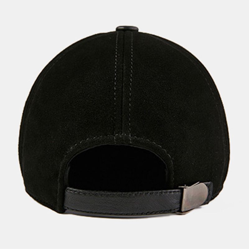 Hommes Première Couche En Peau De Mouton Polaire Automne Hiver Chaud Casquette De Baseball Réglable Mince-léger Tendance Protection Contre Le Froid Chapeau