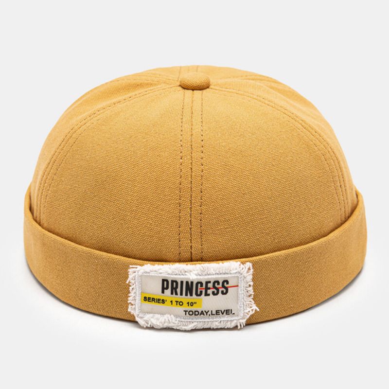 Hommes Propriétaire Casquette Polyester Coton Lettres Motif Bord Brut Étiquette Extérieur Parasol Sans Bord Bonnet Crâne Casquette