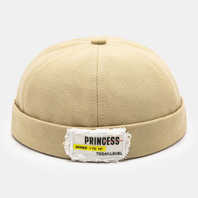 Hommes Propriétaire Casquette Polyester Coton Lettres Motif Bord Brut Étiquette Extérieur Parasol Sans Bord Bonnet Crâne Casquette