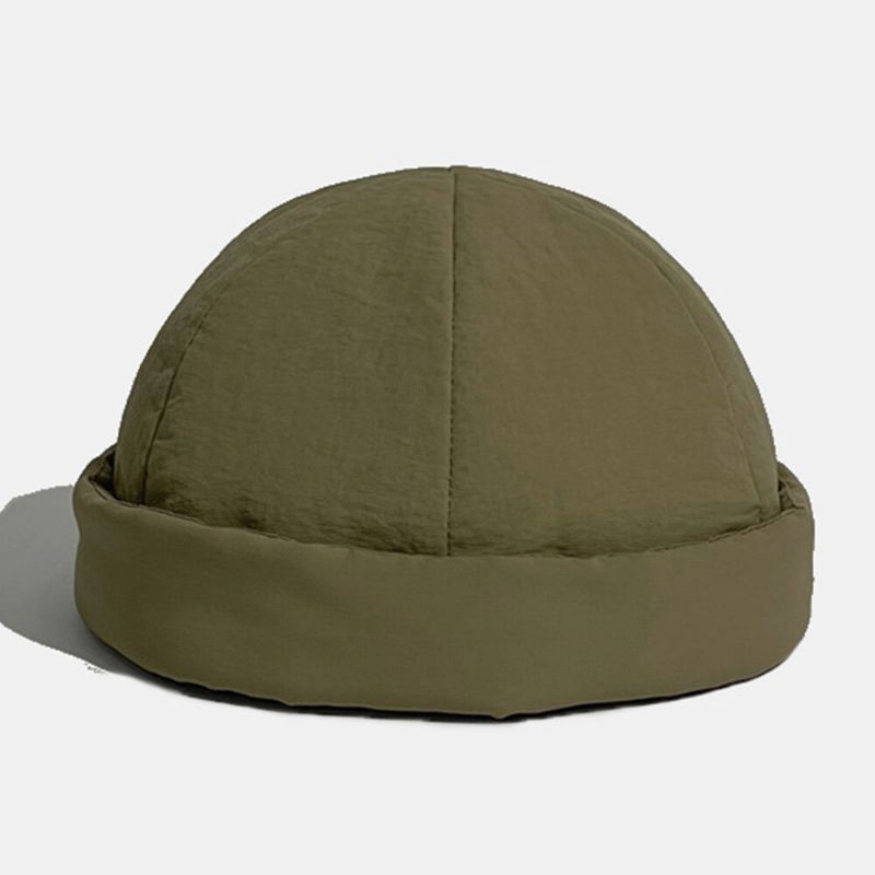 Hommes Propriétaire Casquette Tissu Imperméable Couleur Unie Chaleur Matelassé Boucle Enfichable Réglable Sans Bord Bonnet Crâne Casquette