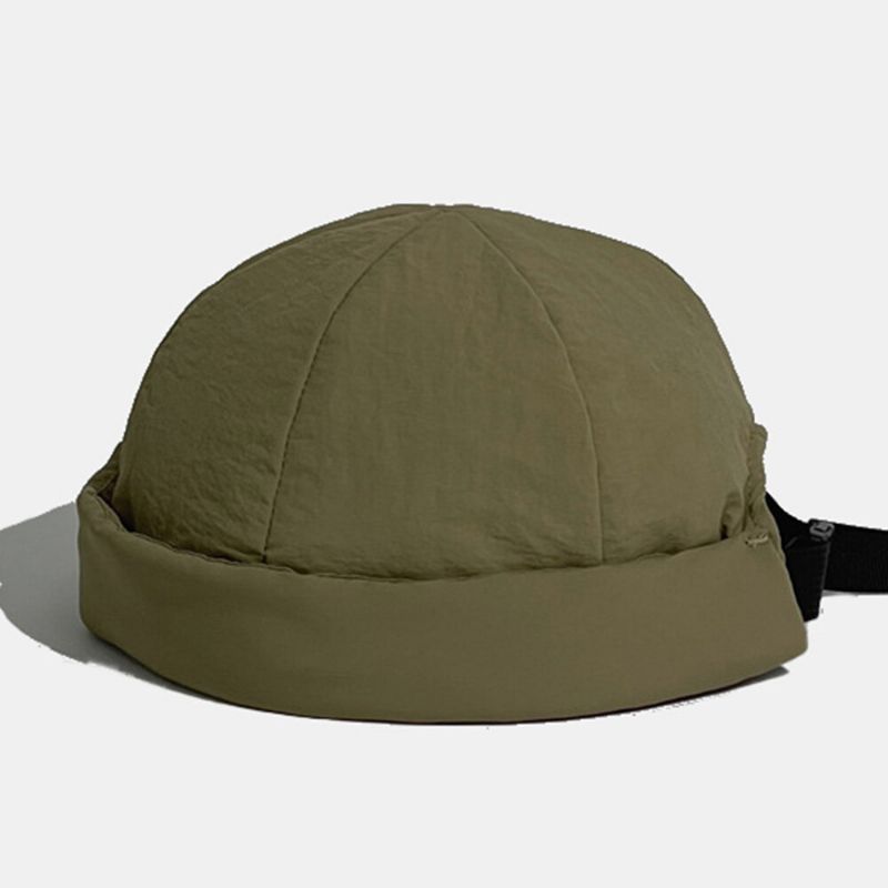 Hommes Propriétaire Casquette Tissu Imperméable Couleur Unie Chaleur Matelassé Boucle Enfichable Réglable Sans Bord Bonnet Crâne Casquette