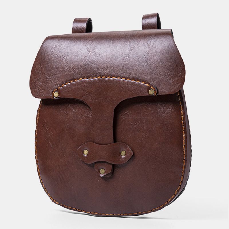 Hommes Pu Cuir Grande Capacité Vintage Porte-monnaie Sac Carré Sac De Taille