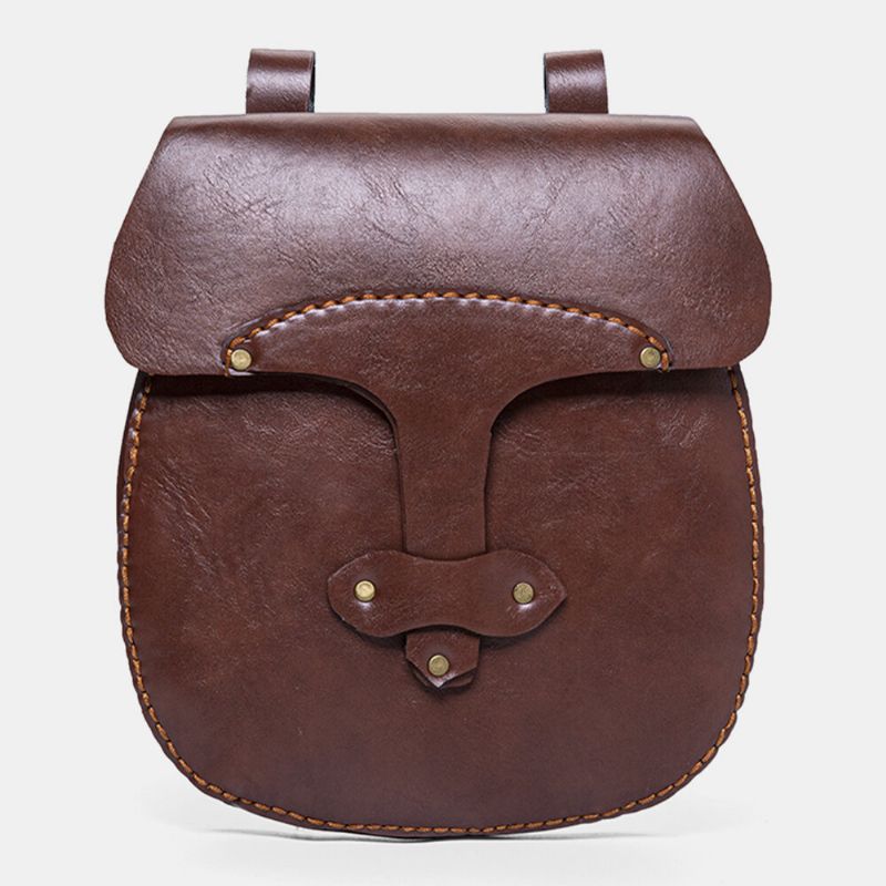 Hommes Pu Cuir Grande Capacité Vintage Porte-monnaie Sac Carré Sac De Taille