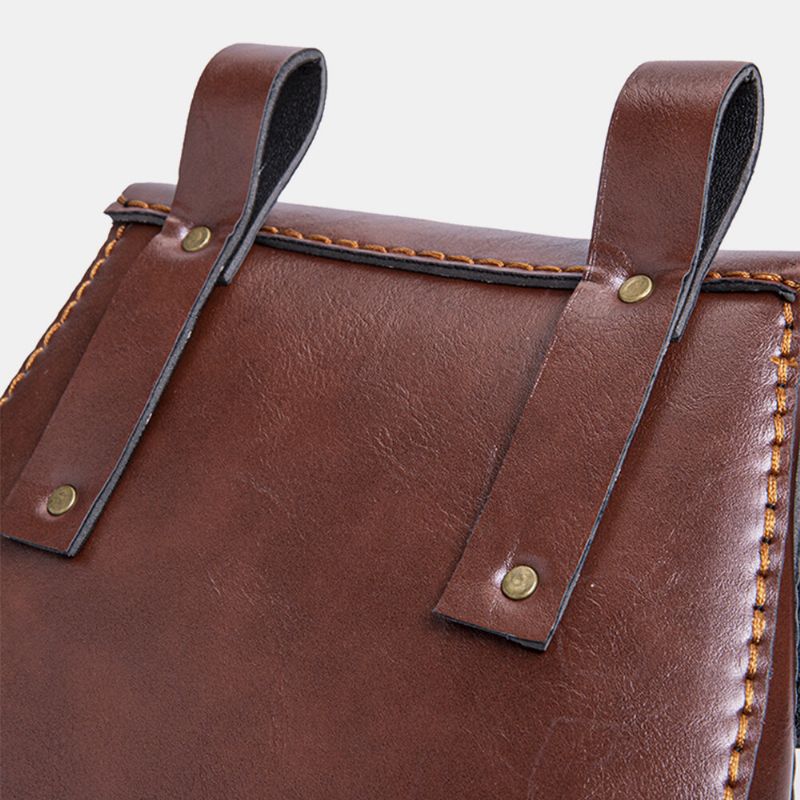 Hommes Pu Cuir Grande Capacité Vintage Porte-monnaie Sac Carré Sac De Taille