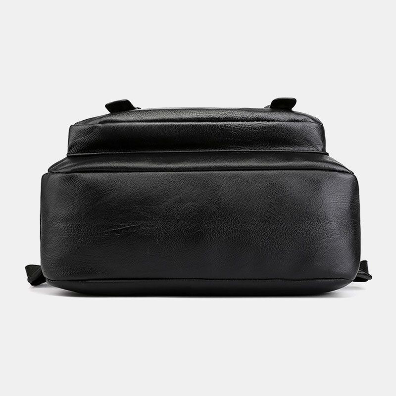 Hommes Pu Cuir Multi-poches Sac À Dos Voyage Décontracté Grande Capacité Sac Pour Ordinateur Portable Sac À Bandoulière