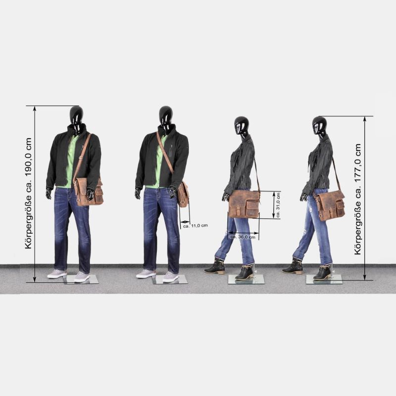 Hommes Pu Cuir Multifonction Antivol Grande Capacité Multi-poches Sac À Bandoulière Sac À Bandoulière