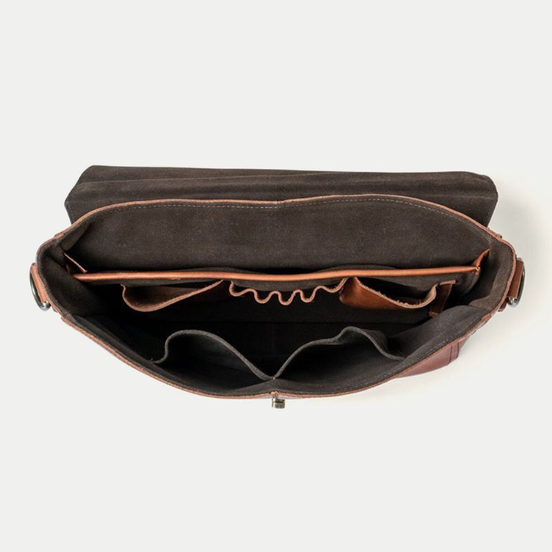 Hommes Pu Cuir Multifonction Vintage 15.6 Pouces Ordinateur Portable Anti-vol Porte-documents Messenger Sac Bandoulière Sac