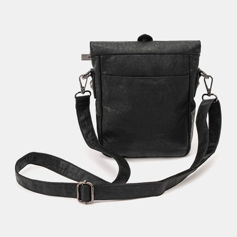 Hommes Pu Cuir Vintage 6.3 Pouces Téléphone Sac Petit Bandoulière Sacs Sac À Bandoulière