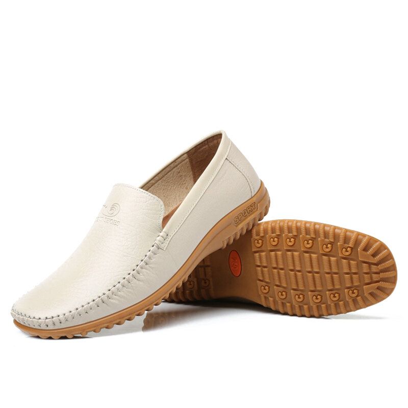 Hommes Pure Color Pu Slip On Chaussures De Conduite Décontractées