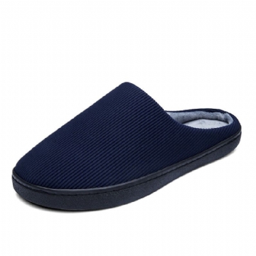 Hommes Pure Color Round Toe Non Slip Warm Slip-on Home Cotton Pantoufles