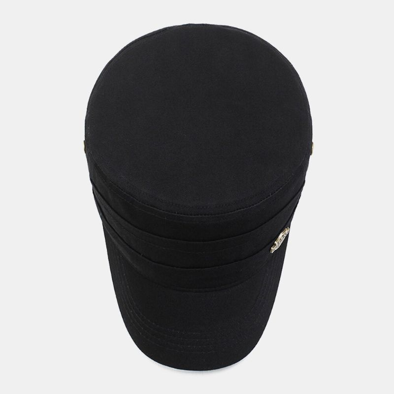 Hommes Réglable Respirant Trous Conception Militaire Casquette Voyage En Plein Air Parasol Cadet Chapeau Casquette Plate