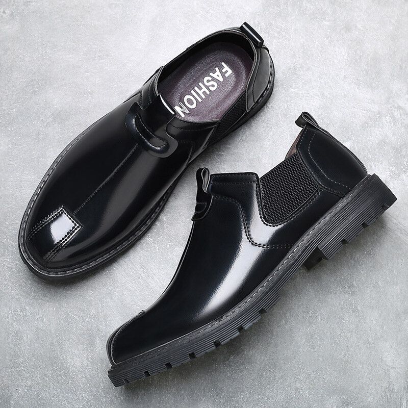 Hommes Respirant Bout Rond Semelle Souple Style Angleterre Slip On Casual Chelsea Boots