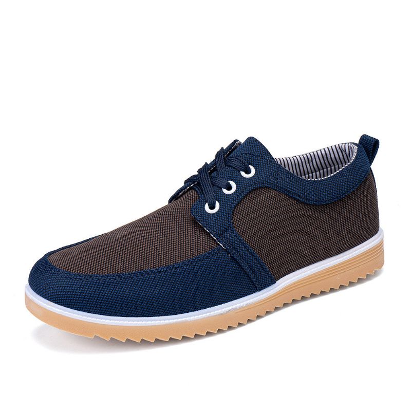 Hommes Respirant Doux Bas Antidérapant À Lacets Confortable Plat Casual Chaussures De Sport