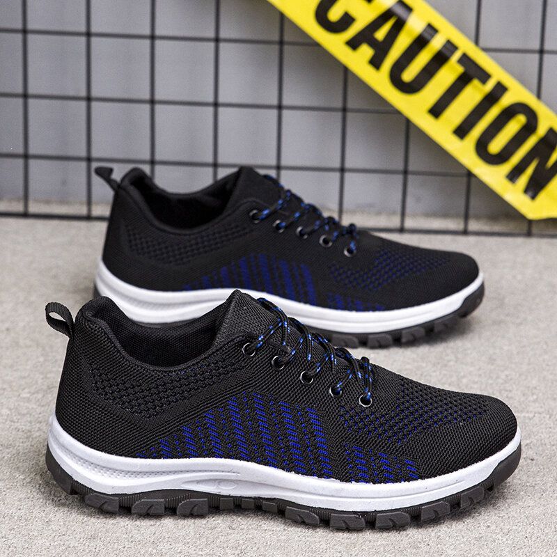 Hommes Respirant Fly Weave Soft Bottom Non Slip Comfy Sports Casual Running Shoes