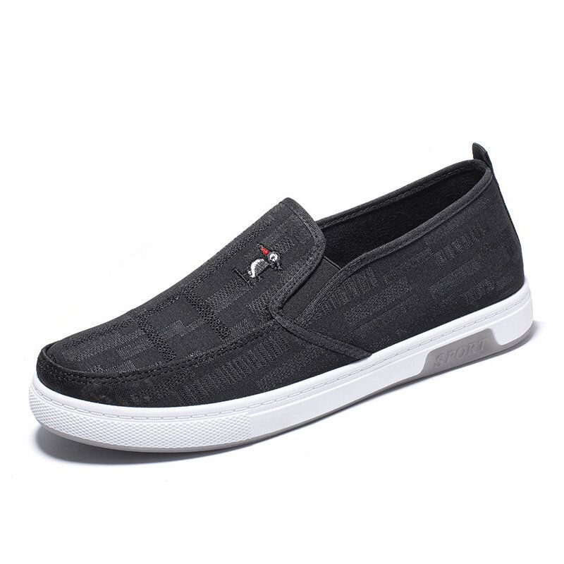 Hommes Respirant Non Slip Comfy Slip On Old Peking Casual Cloth Court Shoes