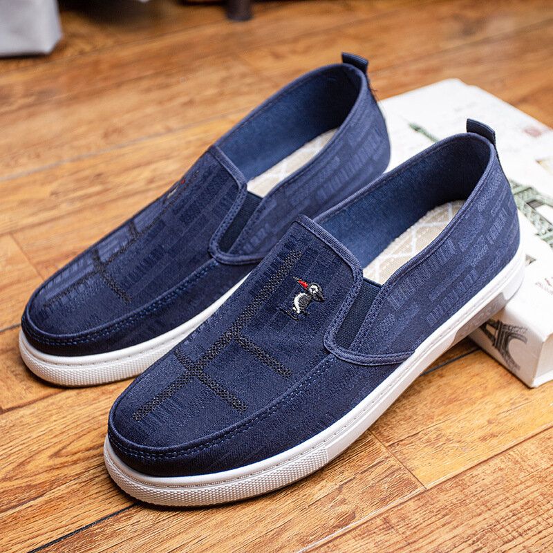 Hommes Respirant Non Slip Comfy Slip On Old Peking Casual Cloth Court Shoes