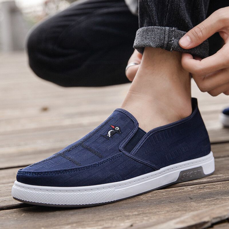 Hommes Respirant Non Slip Comfy Slip On Old Peking Casual Cloth Court Shoes