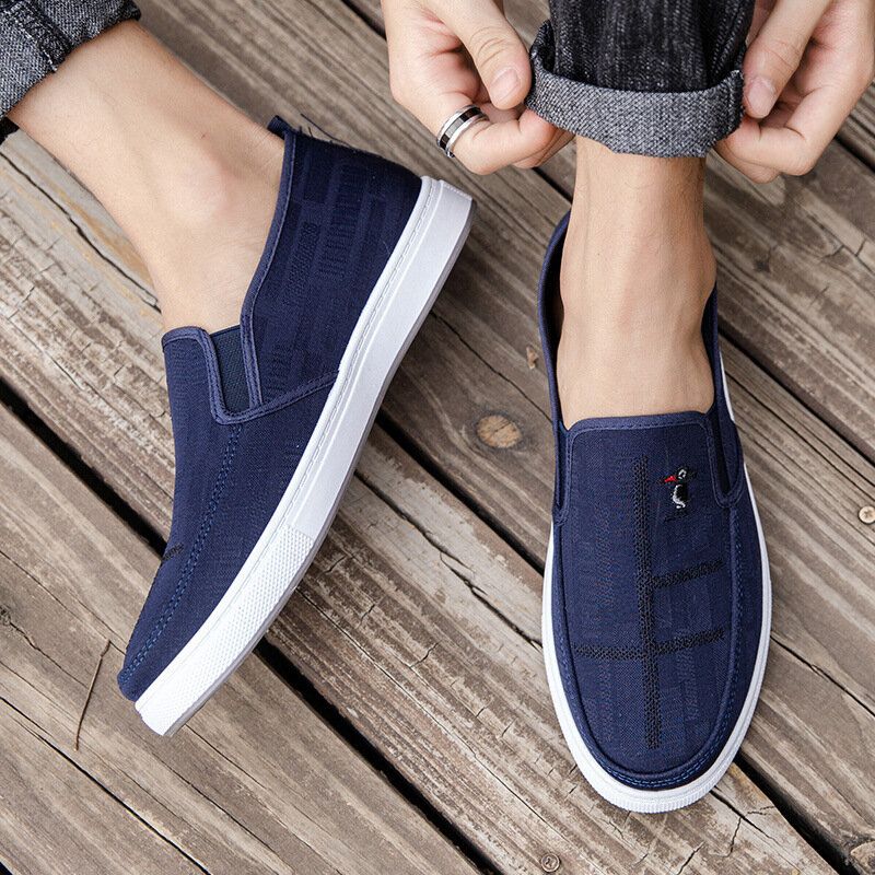 Hommes Respirant Non Slip Comfy Slip On Old Peking Casual Cloth Court Shoes