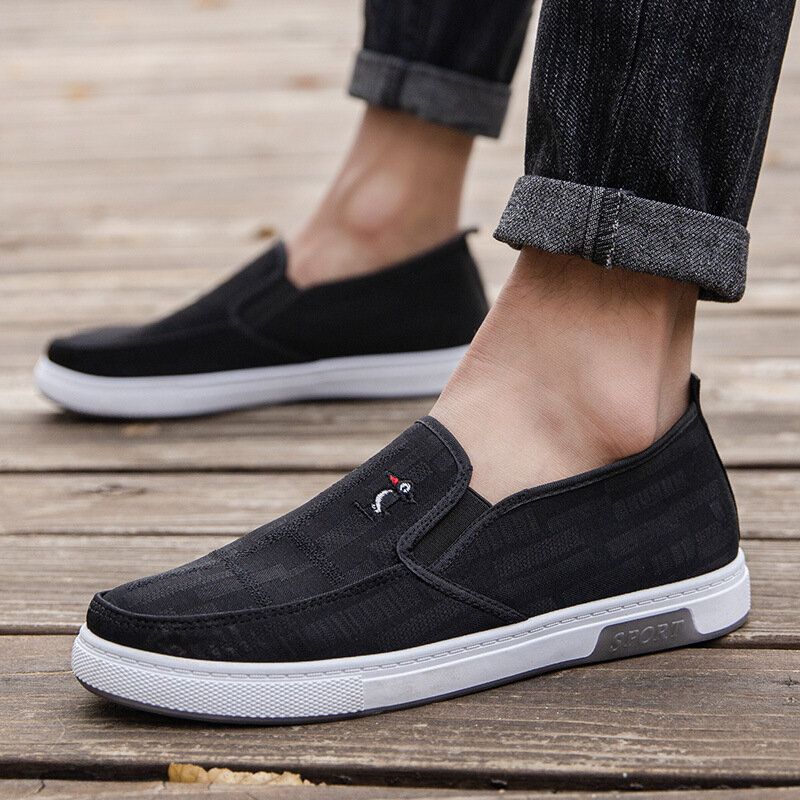 Hommes Respirant Non Slip Comfy Slip On Old Peking Casual Cloth Court Shoes